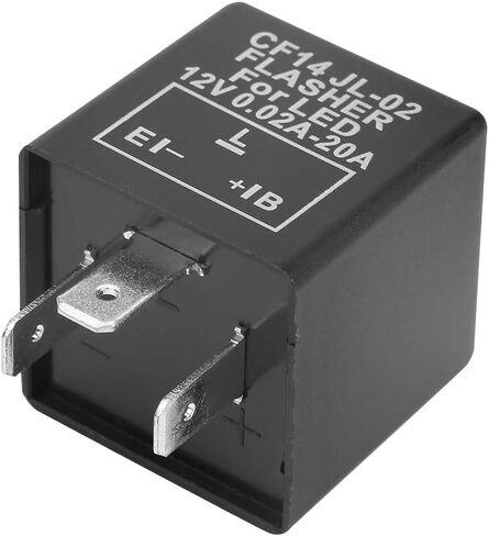 تتابع Flasher ، CF14 JL-02 3-Pin 12V LED Flash Relay 0.02A-20A لإصلاح الإشارة المفرطة في الإصلاح الفلاش-مقاوم للماء ، مقاوم للغبار ، حياة طويلة (أسود) in Kuwait