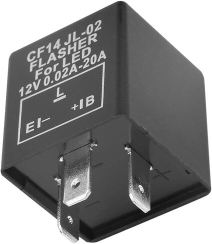 تتابع Flasher ، CF14 JL-02 3-Pin 12V LED Flash Relay 0.02A-20A لإصلاح الإشارة المفرطة في الإصلاح الفلاش-مقاوم للماء ، مقاوم للغبار ، حياة طويلة (أسود) in Kuwait