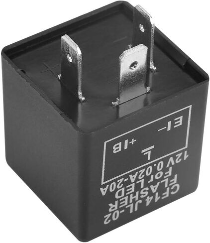 تتابع Flasher ، CF14 JL-02 3-Pin 12V LED Flash Relay 0.02A-20A لإصلاح الإشارة المفرطة في الإصلاح الفلاش-مقاوم للماء ، مقاوم للغبار ، حياة طويلة (أسود) in Kuwait