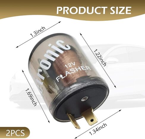 SHAKAS 2 PCS CAR 2 -Pin -Pin Slay - 20A 12V ROFERENT SHELL FARD FARDLER لمؤشرات إشارة LED - أداة إصلاح عالمية للسيارات والدراجات النارية (شفافة) in Saudi Arabia