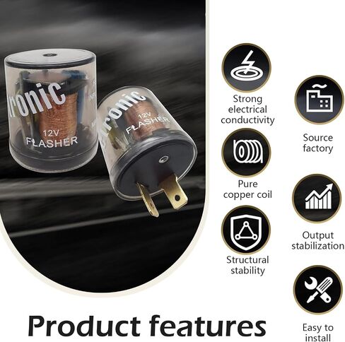 SHAKAS 2 PCS CAR 2 -Pin -Pin Slay - 20A 12V ROFERENT SHELL FARD FARDLER لمؤشرات إشارة LED - أداة إصلاح عالمية للسيارات والدراجات النارية (شفافة) in Saudi Arabia