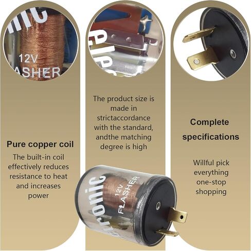 SHAKAS 2 PCS CAR 2 -Pin -Pin Slay - 20A 12V ROFERENT SHELL FARD FARDLER لمؤشرات إشارة LED - أداة إصلاح عالمية للسيارات والدراجات النارية (شفافة) in Saudi Arabia