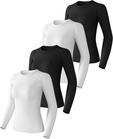 CL Convallaria 4 Pack قميص ضغط نسائي بارد جاف جاف قصير الأكمام قمري باسيلايير الرياضي لليوغا صالة الألعاب الرياضية الجري in Kuwait