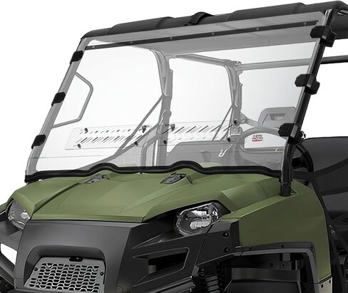 kemimoto الأمامي تهوية الزجاج الأمامي متوافق مع Ranger 800 / XP 800 / Crew 2010-2016 ، Ranger 570 Full Size 2016-2025 مقاومة للخدش الزجاج الأمامي ، سقف ملائم النافذة الأمامية (غير متوسطة الحجم) in Saudi Arabia