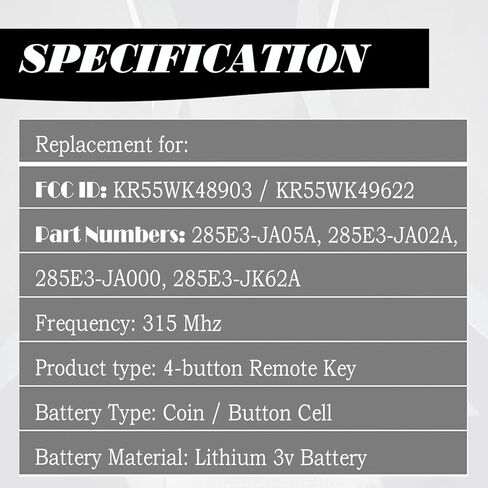 Mechanmagic Remote Control Key Placement FOB for 2007-2012 Nissan Altima/ 09-14 Maxima Murano Infiniti FX35/ 08-13 G37 FX50 in Saudi Arabia