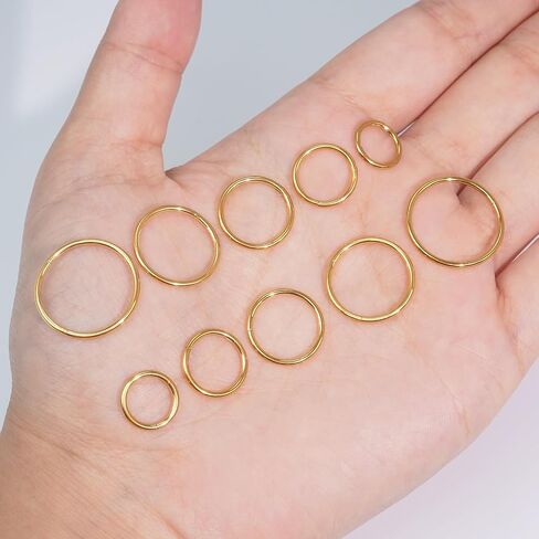 10PCS 16G Gold Nose Rings Hoops Set for Women Men, Hypoallergenic 316L Surgical Stainless Steel Hinged Clicker Earrings for Nose Helix Cartilage Tragus Body Piercing Jewelry 8mm 10mm 12mm 14mm 16mm in Saudi Arabia