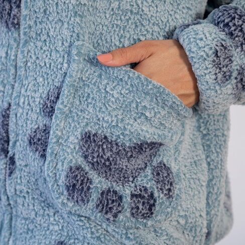 Greatergood دافئ في Paws Plush Sherpa Fleece Stacke مقنعين ناعم الدفء الكامل مع جيوب in Kuwait
