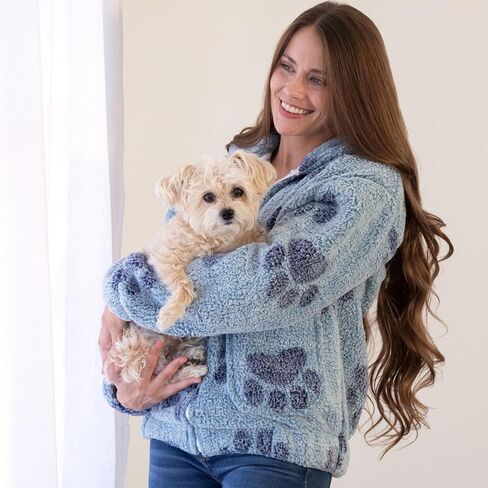Greatergood دافئ في Paws Plush Sherpa Fleece Stacke مقنعين ناعم الدفء الكامل مع جيوب in Kuwait