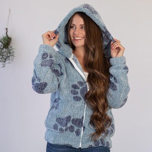 Greatergood دافئ في Paws Plush Sherpa Fleece Stacke مقنعين ناعم الدفء الكامل مع جيوب in Kuwait