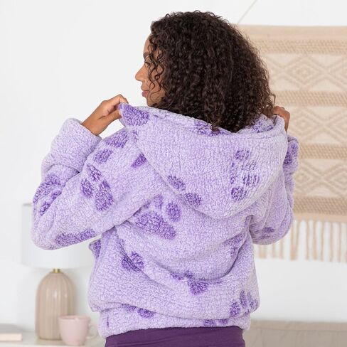 Greatergood دافئ في Paws Plush Sherpa Fleece Stacke مقنعين ناعم الدفء الكامل مع جيوب in Saudi Arabia
