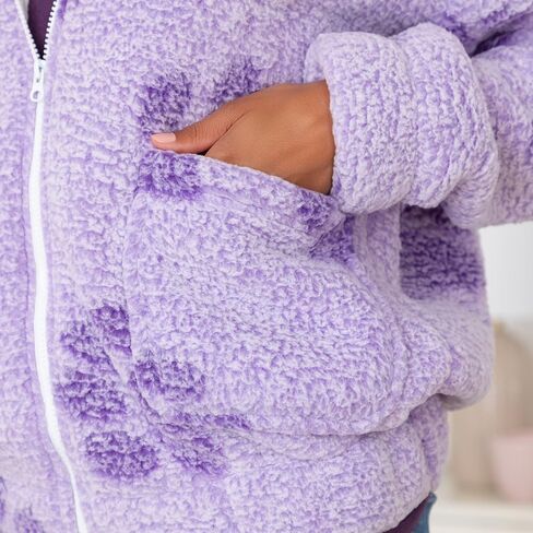 Greatergood دافئ في Paws Plush Sherpa Fleece Stacke مقنعين ناعم الدفء الكامل مع جيوب in Saudi Arabia