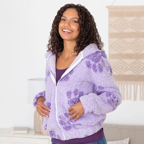 Greatergood دافئ في Paws Plush Sherpa Fleece Stacke مقنعين ناعم الدفء الكامل مع جيوب in Saudi Arabia