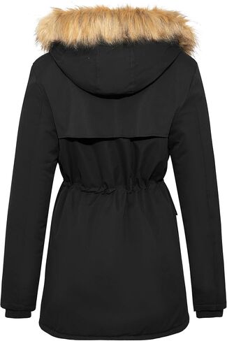 Farvalue Womens Water Water Winter Coat Shiceen Shuper Switch Jacket Warm Fleece مبطنة بالتبقع مع غطاء فرو in Kuwait