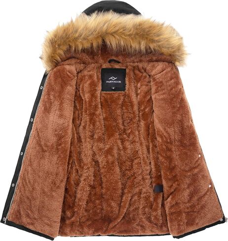 Farvalue Womens Water Water Winter Coat Shiceen Shuper Switch Jacket Warm Fleece مبطنة بالتبقع مع غطاء فرو in Kuwait