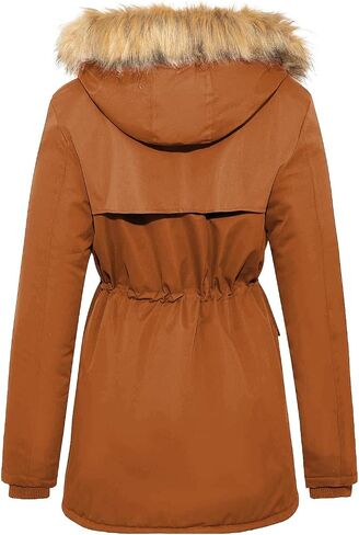 Farvalue Womens Water Water Winter Coat Shiceen Shuper Switch Jacket Warm Fleece مبطنة بالتبقع مع غطاء فرو in Kuwait