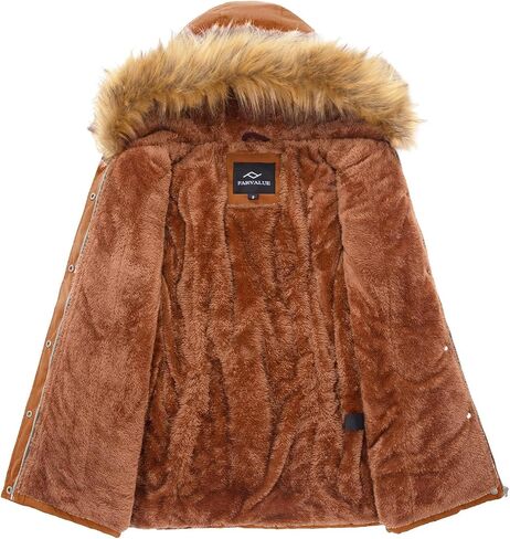 Farvalue Womens Water Water Winter Coat Shiceen Shuper Switch Jacket Warm Fleece مبطنة بالتبقع مع غطاء فرو in Kuwait