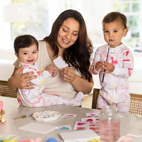 Burt's Bees Baby Baby Girls Pajamas, Zip Front Non-Slip Footed Sleeper Pjs, 100% Organic Cotton, Plant Paradise, 12 Months in Saudi Arabia