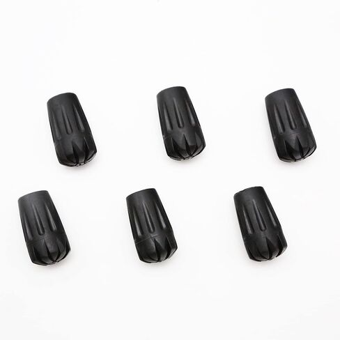 TREKOLOGY Black Trekking Pole Tips Replacement, 6pc/Set Hiking Pole Tips, Rubber Walking Pole Tips, Rubber Tips Trekking Poles Tip Walking Stick/ 11mm Hole Diameter - Fit Most Standard Hiking Poles in Kuwait