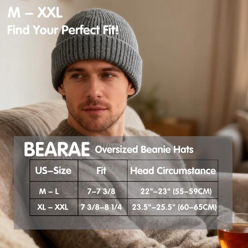 XL XXL Mens Beanie ، قبعة قبعة من الصوف للرجال ، قبعات بيني للرجال ، وينتاب شتاء قبعة سكيلي قبعة التزلج على التزلج قبعات مسكر in Kuwait