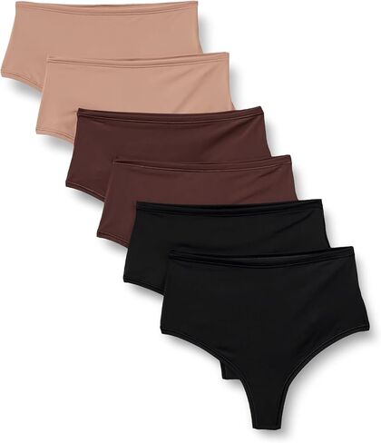 Amazon Essentials Women's Microfiber Thong, Pack of 6 in Saudi Arabia