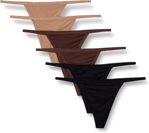 Amazon Essentials Women's Microfiber Thong, Pack of 6 in Saudi Arabia
