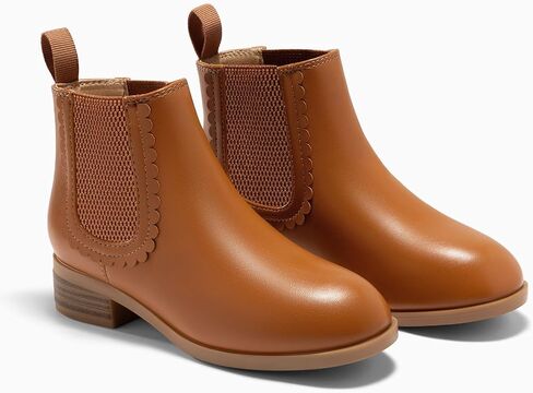 Coutgo Girls Chelsea ankle Boots Kids Slip on stunky Low Heel Cheel مرنة الخريف الأحذية الأحذية in Saudi Arabia