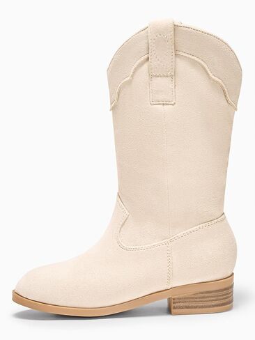 Coutgo Girls Cowboy Boots Unisex-Child Mid Calf Cowgirl Boots Western Riding Shoes in Saudi Arabia