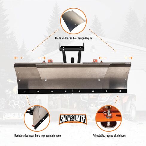 SNOWSQUATCH Aluminum ATV Snow Plow System 48-60 Inch Adjustable Blade Universal Mount Kit in Saudi Arabia