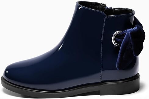 Coutgo Girls Ankle Boots Kids Bow Chunky Low Heel Side Zipper Dress Booties Fashion Fall Shoes in Kuwait