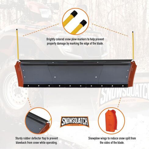 SNOWSQUATCH Deluxe UTV Snow Plow System 60-72 Inch Adjustable Steel Blade Universal Mount Kit in Saudi Arabia