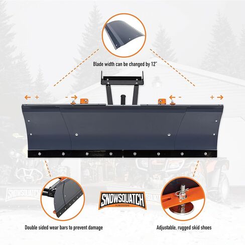 SNOWSQUATCH Deluxe UTV Snow Plow System 60-72 Inch Adjustable Steel Blade Universal Mount Kit in Saudi Arabia