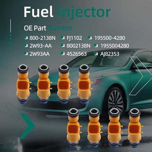 8PCS 800-2138N Fuel Injector Fit for Land Rover LR3 05-09,for Rover Range Rover Sport 06-09 4.4L,for Jaguar S-Type 03-05,for for Vanden Plas/XJ8 04-05,for XK8 03-06 4.2L OE# FJ1102,2W93AA,800-2138N in Saudi Arabia