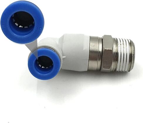 موصلات دوارة مهوودية تنحني من خلال تركيب الدوران 360 درجة دوران ذكور الخيط M5 1/4 1/2 مفصل خرطوم 6/8/10 مم موصل الكوع (اللون: 6-01 ، الحجم: NRL) in Kuwait