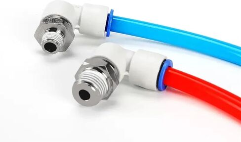 موصلات دوارة مهوودية تنحني من خلال تركيب الدوران 360 درجة دوران ذكور الخيط M5 1/4 1/2 مفصل خرطوم 6/8/10 مم موصل الكوع (اللون: 6-01 ، الحجم: NRL) in Kuwait