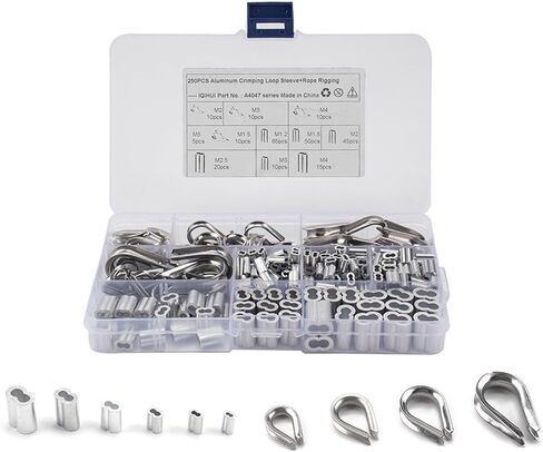 Cnonee1 Automative Crimping Loop Sleeve Assortment for Wire Rope Cable Thimbles Rigging 1/16"-3/16 in Saudi Arabia