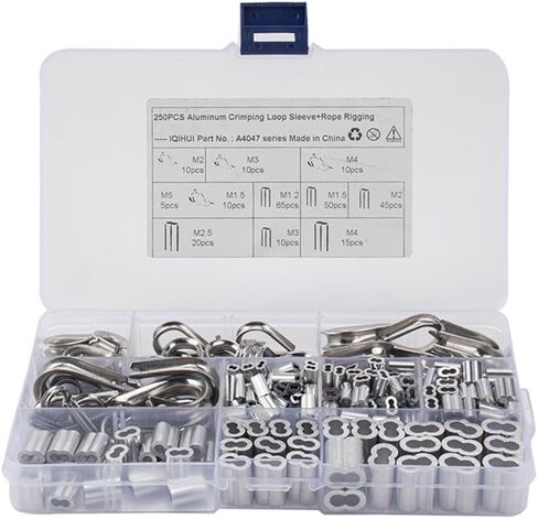 Cnonee1 Automative Crimping Loop Sleeve Assortment for Wire Rope Cable Thimbles Rigging 1/16"-3/16 in Saudi Arabia