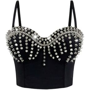 Women's Rivet Slim Waist Corset Night Club Bar Party Wear a Small Vest Outside The Suspenders in Saudi Arabia