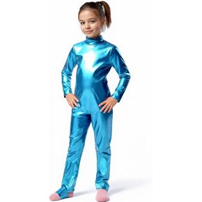 Wildarms Girls Unitards Long Sleeve Full Body Leotard Kids Turtleneck Bodysuit for Dance Costume Gymnastics 1-13 Years in Saudi Arabia