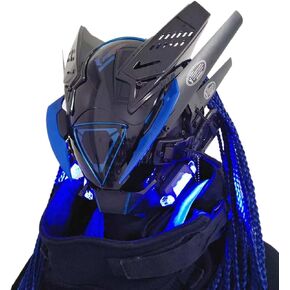 Punk Mask Cosplay, Futuristic Cybepunk Mask Halloween Cosplay Costume, Party Accessory with Dreadlocks & Head Cover in Saudi Arabia