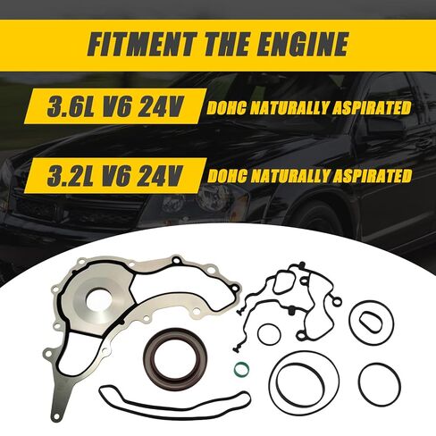 Timing Cover Gasket Compatible with 2011-2017 Dodge Grand Caravan Jeep Grand Cherokee Chrysler 3.2L 3.6L V6 Engine,Replace for TC1169 in Kuwait