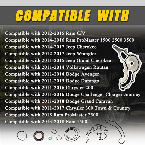 Timing Cover Gasket Compatible with 2011-2017 Dodge Grand Caravan Jeep Grand Cherokee Chrysler 3.2L 3.6L V6 Engine,Replace for TC1169 in Kuwait