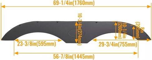 Tandem Trailer Fender Skirt Pair, Black, Compatible with RVs, Campers and Trailers, Left and Right Side, Strong Flexible Durable in Saudi Arabia