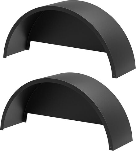 Felet Round Single Axle Trailer Fender 14 "To 16" عجلات - 32 "× 9" × 15 "استبدال للسيارات Rauler Trailer Landscape Round Steel (2pcs) in Kuwait