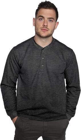 Men's Long Sleeve Performance Thermal 3 Button Henley Shirt in Saudi Arabia