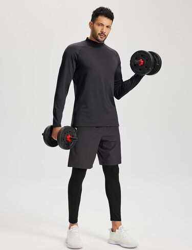 TACVASEN Mens Thermal Fleece Shirt Mock Turtle Neck Base Layer Long Sleeve Athletic Warm Undershirt Winter Running Tops in Saudi Arabia