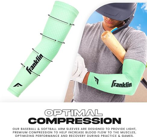 Franklin Sports Baseball Arm Sleeves - Baseball + Softball Arm Compression Sleeves for Men + Women - Multiple Sizes + Colors in Saudi Arabia