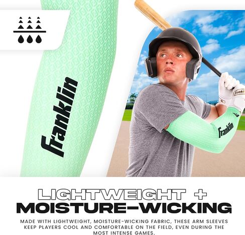 Franklin Sports Baseball Arm Sleeves - Baseball + Softball Arm Compression Sleeves for Men + Women - Multiple Sizes + Colors in Saudi Arabia