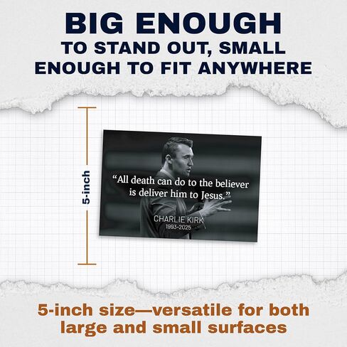 RIP Charlie Kirk اقتباس الاستراحة في ملصقات السلام - 2 حزمة ملصق تكريم إيجابي التذكاري - 5 بوصات مقاومة للماء ، in Kuwait