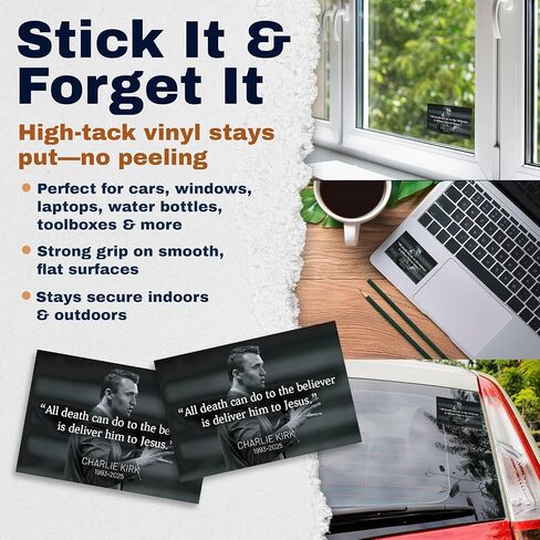 RIP Charlie Kirk اقتباس الاستراحة في ملصقات السلام - 2 حزمة ملصق تكريم إيجابي التذكاري - 5 بوصات مقاومة للماء ، in Kuwait
