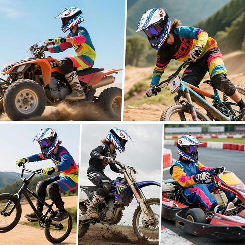 Youth Kids Dirt Bike Helmets Motocross Offroad ATV BMX MX Dirtbike Motorcycle Helmet J-01 with Goggles and Gloves DOT Approved in Saudi Arabia